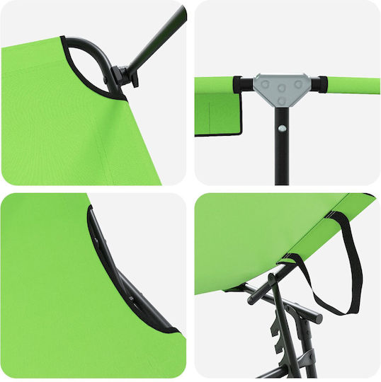 Vidaxl Folding Sunbeds 2 Pcs Hat Green Oxford Fabric 600d 56x190x81cm Green