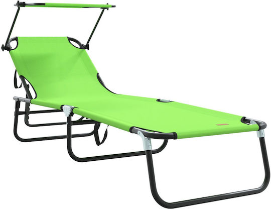 Vidaxl Folding Sunbeds 2 Pcs Hat Green Oxford Fabric 600d 56x190x81cm Green