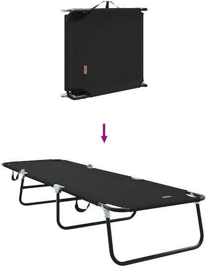 Vidaxl Folding Sunbed 2 Pcs Portable Black 600d Oxford Fabric 56x189x87cm Black