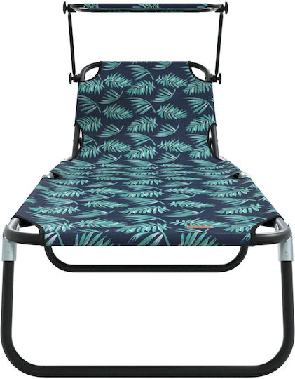Vidaxl Folding Sunbeds 2 pcs Canopy Leaf Design 600d Oxford Fabric 56x190x81cm Green