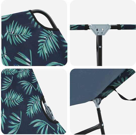 vidaXL Foldable Metallic Beach Sunbed Green 56x189x87cm