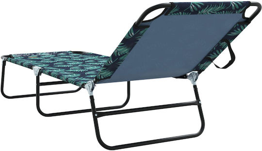 vidaXL Foldable Metallic Beach Sunbed Green 56x189x87cm