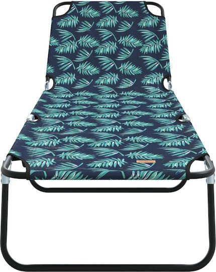 vidaXL Foldable Metallic Beach Sunbed Green 56x189x87cm