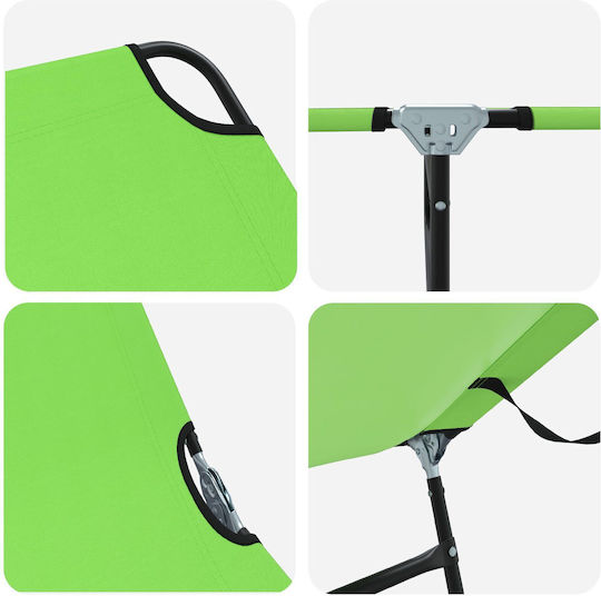 vidaXL Foldable Metallic Beach Sunbed Green 56x189x87cm