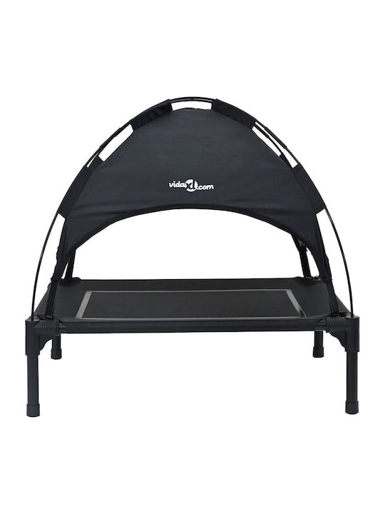 vidaXL Erhöht Hundebett Schwarz 71x71cm.