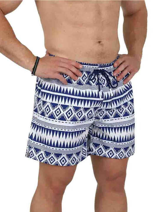 Costume de baie bărbați Pantaloni scurți Alb-bleu Multicolor
