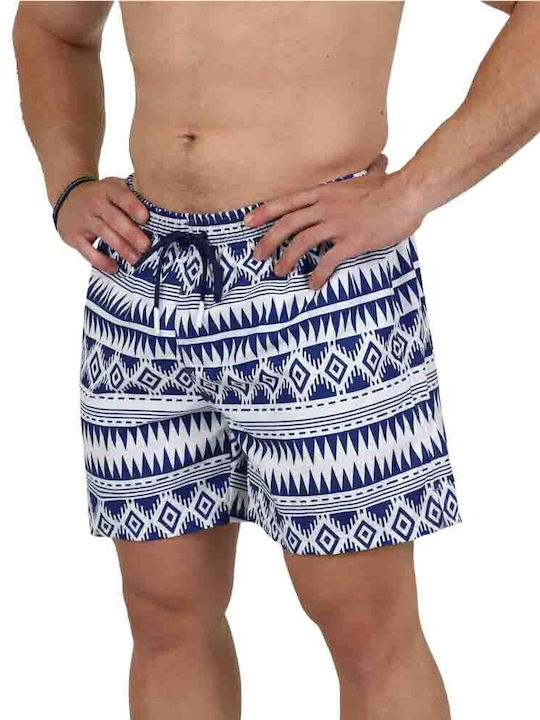 Costume de baie bărbați Pantaloni scurți Alb-bleu Multicolor