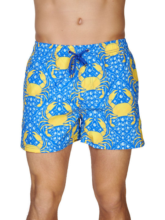Men's Swimwear Shorts Sky Blue with Patterns