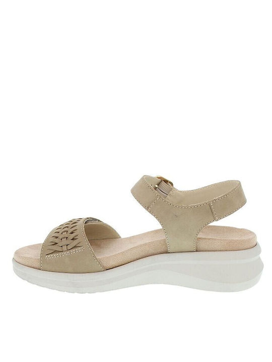 Damenplattformen Beige