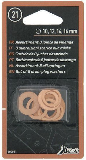 Xl Tech Oil Drain Plug Washers 10-12-14-16mm 8pcs 300021