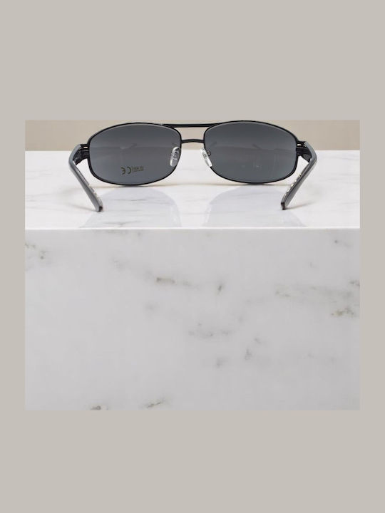 Dasoon Vision Men's Sunglasses with Black Metal Frame and Gray Lens