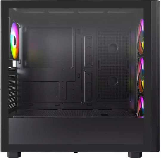 Montech XR Wood Gaming Midi Tower Κουτί Υπολογιστή με Πλαϊνό Παράθυρο και ARGB Φωτισμό Μαύρο