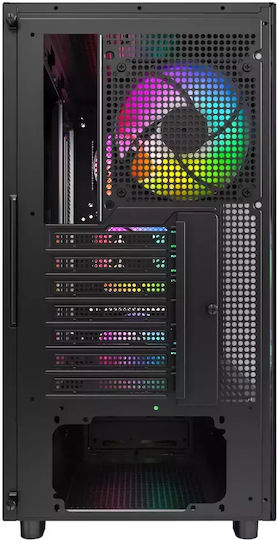 Montech XR Wood Gaming Midi Tower Κουτί Υπολογιστή με Πλαϊνό Παράθυρο και ARGB Φωτισμό Μαύρο