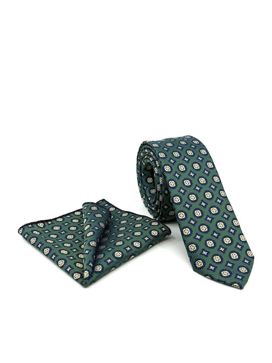 Legend Accessories Men's Tie Set Printed in Green Color