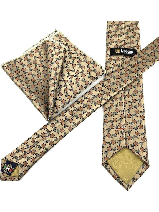 Legend Accessories Men's Tie Set Printed in Beige Color
