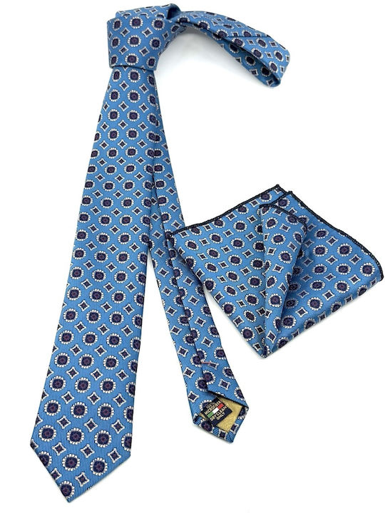 Legend Accessories Σετ Ανδρικής Γραβάτας με Σχέδια σε Μπλε Χρώμα