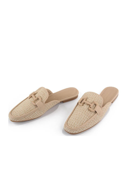 Flat Mules σε Μπεζ Χρώμα