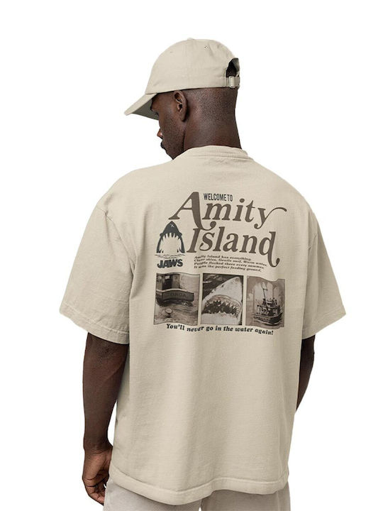 Cotton Division Oversize T-shirt Jaws Welcome to Amity Island Mjato005 Cotton Division Oversize T-shirt Jaws Welcome to Amity Island Mjato005