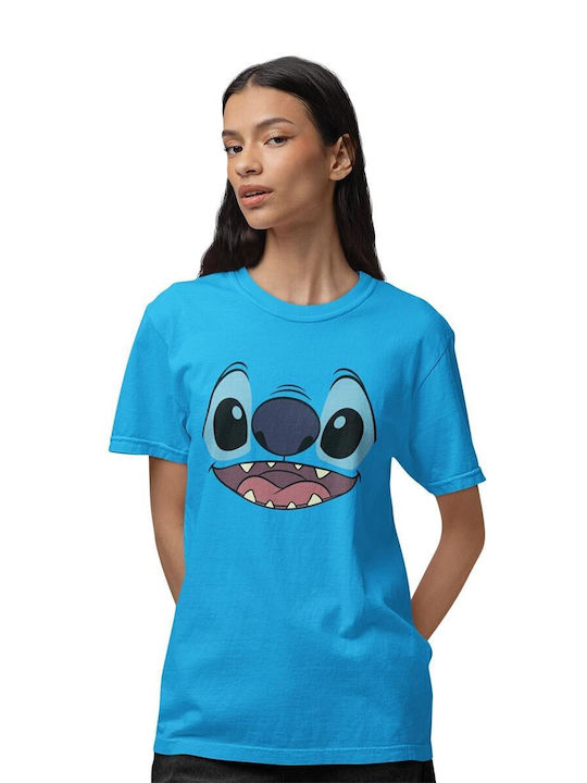 Cotton Division Disney Lilo & Stitch Smile T-shirt Blue Wdits045