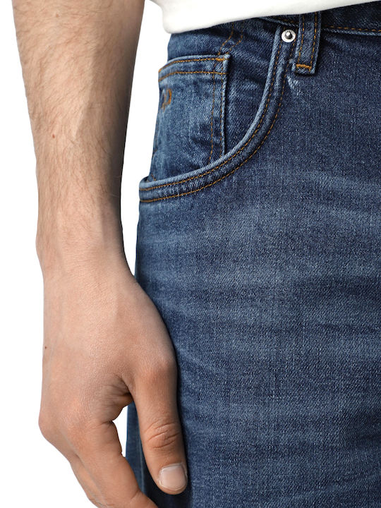 Ανδρικό Παντελόνι Τζιν Ελαστικό με Loose Tapered Εφαρμογή Μπλε