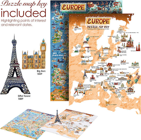 Illustrated Puzzle 1000pcs Map of Europe