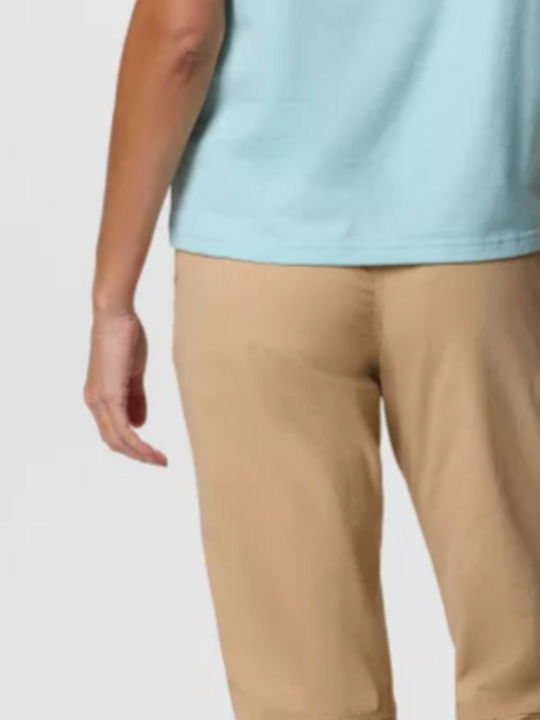 Columbia Leslie Falls Capri Ii Γυναικείο Μακρύ Παντελόνι Πεζοπορίας Μπεζ