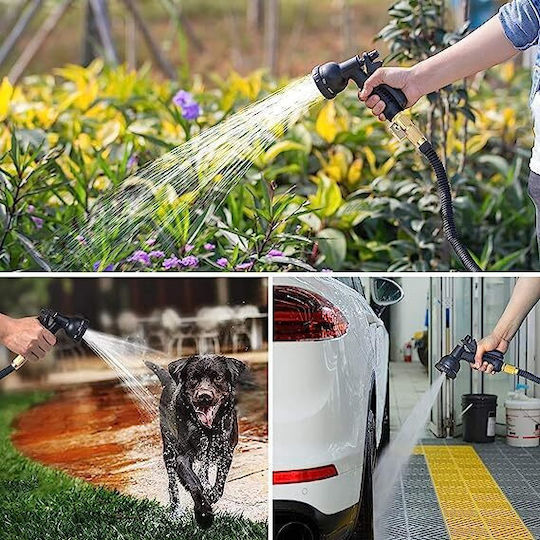 Zola Gartenschlauch Flexibel Erweiterbar Aufsatzkopf Aufbewahrungstasche 20-60 M Schwarz