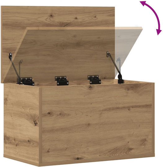 Aufbewahrungsbox mit Deckel Künstliches Eichenholz 60x35x35 cm