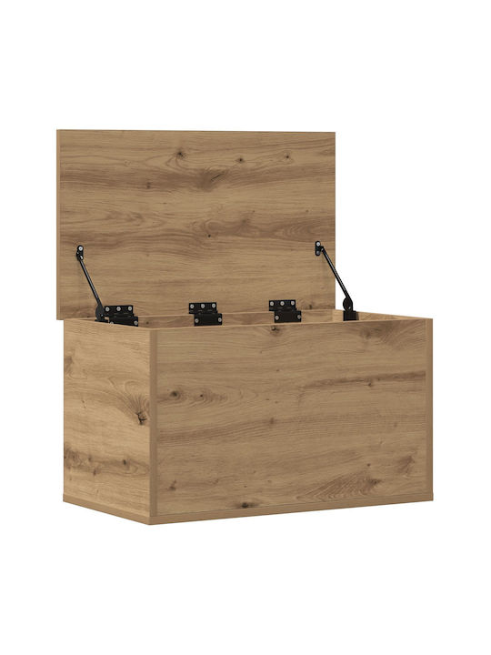 Aufbewahrungsbox mit Deckel Künstliches Eichenholz 60x35x35 cm