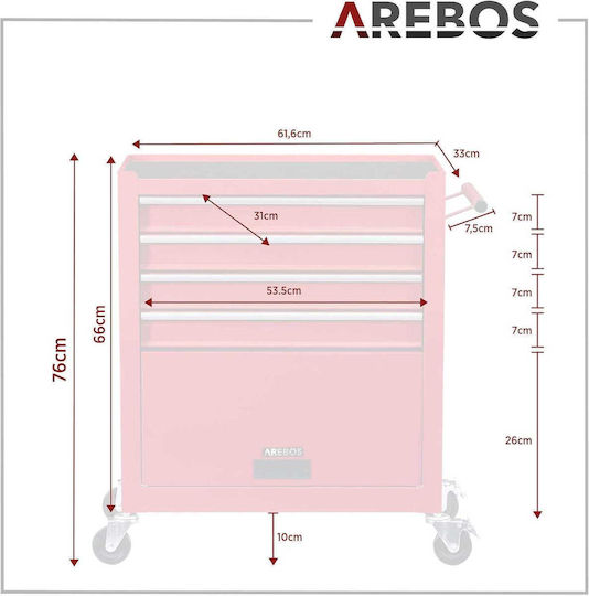 Metal Căruță L61.6xA33xÎ76cm Arebos Cărucioare