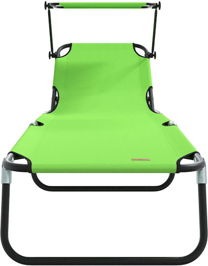 Folding Sunbed with Canopy Green 600d Oxford Fabric