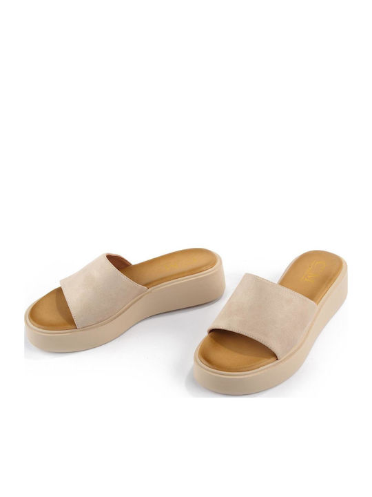 Platforme Dama Tip Slip On Bej