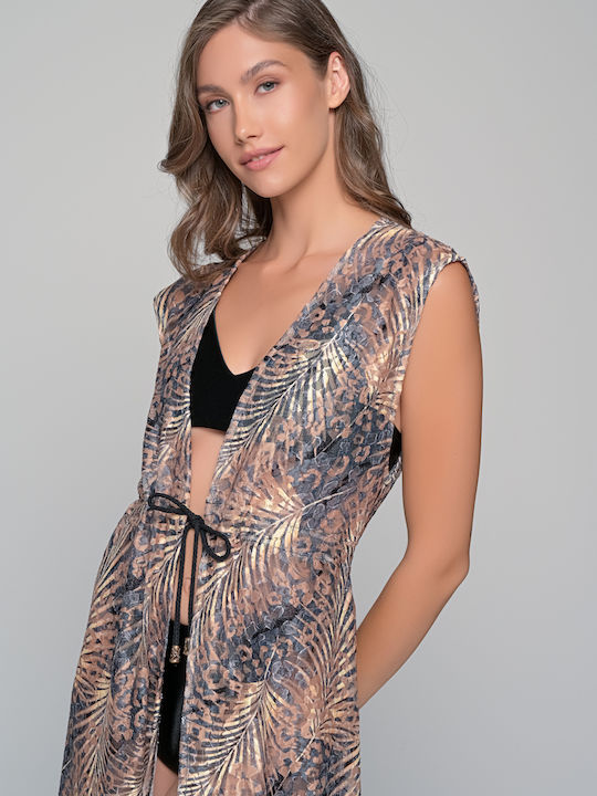 Milena by Paris Women's Maxi Kimono Beachwear Tiger