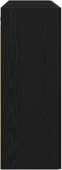 Окачен Шкаф за Хол от MDF в Цвят Черен Дъб 160x34x90 cm