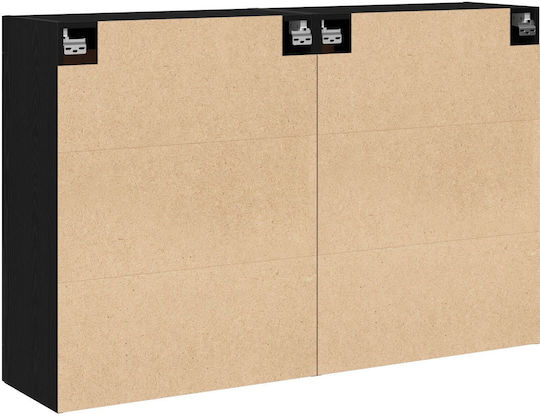 Окачен Шкаф за Хол от MDF в Цвят Черен Дъб 160x34x90 cm