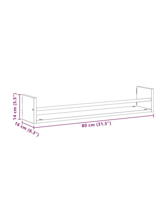 Wall Shelf Stepladder Style Old Wood (2 pcs) 80x16x14 cm