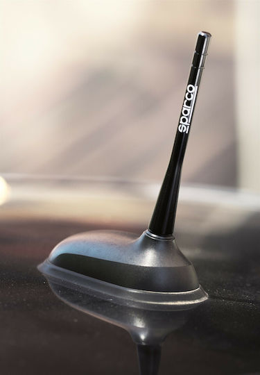 Sparco Car Antenna Roof Threaded & Valve Caps for Radio in Black Color