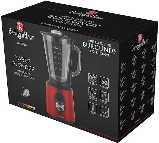 Berlinger Haus Μπλέντερ 1.5 lt 1000W Κόκκινο BH-9696