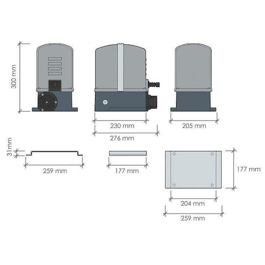 Proteco Μοτέρ Συρόμενης Γκαραζόπορτας Mover 15 έως 1500kg