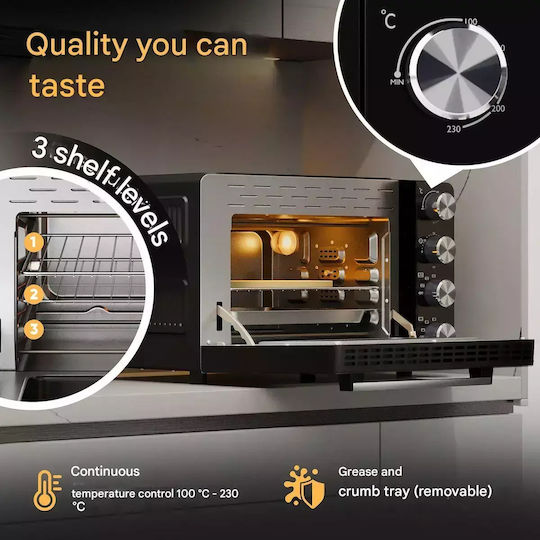 Profi Cook Cuptor electric 30lt Fara arzatoare cu aer Negru
