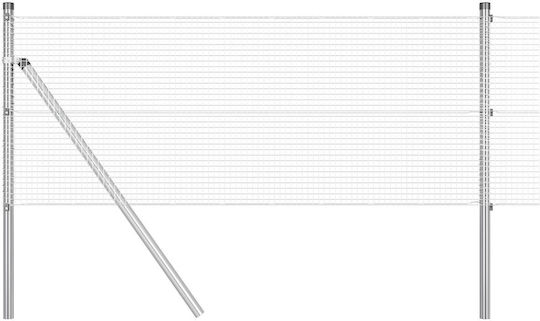 Vidaxl Installed Radial Fence 0.6x10 m Galvanized Steel 1000x60x0.064cm Silver
