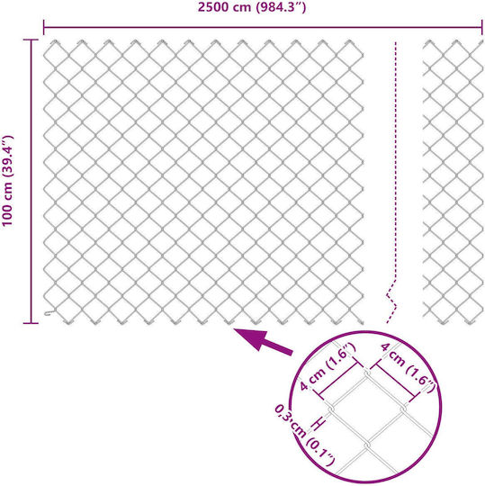 Grüner Zaun Verzinkter Stahl 1x25 m
