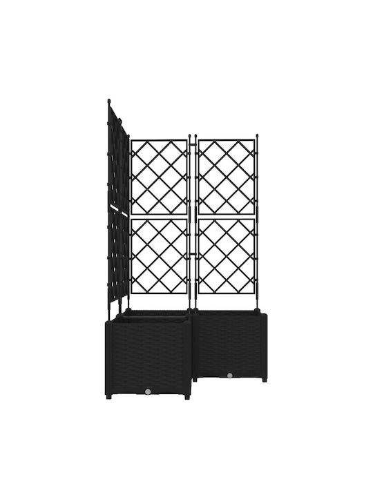 Garden Planter Grid 3 Pcs Black 80x80x143 cm