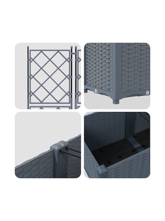 Γλάστρα Κήπου Πλέγμα 3 Τμχ Ανοιχτό Γκρι 120x40x143 Εκ