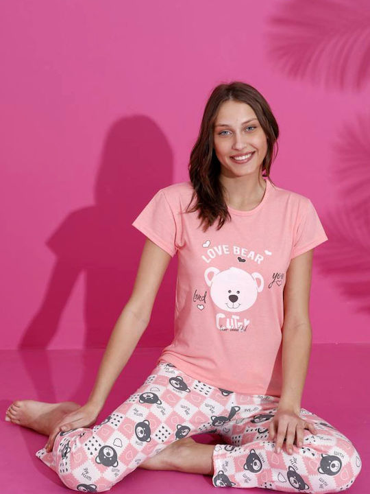 Miss Lale Summer Women's Pyjama Set Salmon