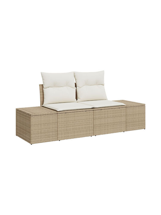 Corner Outdoor Sofa Rattan with Chest and Cushions 55x62x69cm