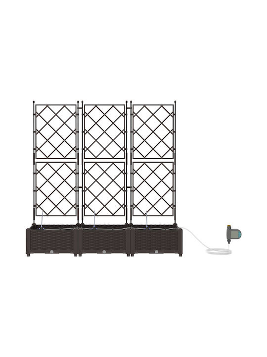 vidaXL Set 3 Kunststoff Blumentöpfe Braune 120x126cm