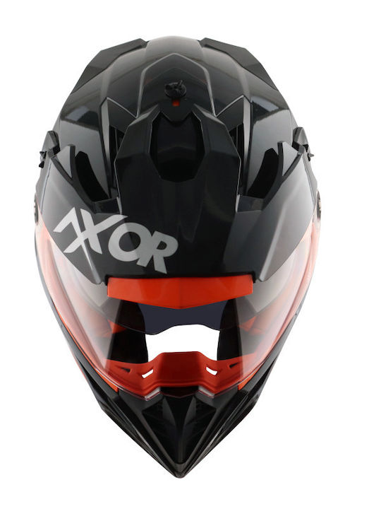 Axor X-Cross Dual Black Orange Мотоциклетна каска On-Off ECE 22.06 1600гр с Sunvisor