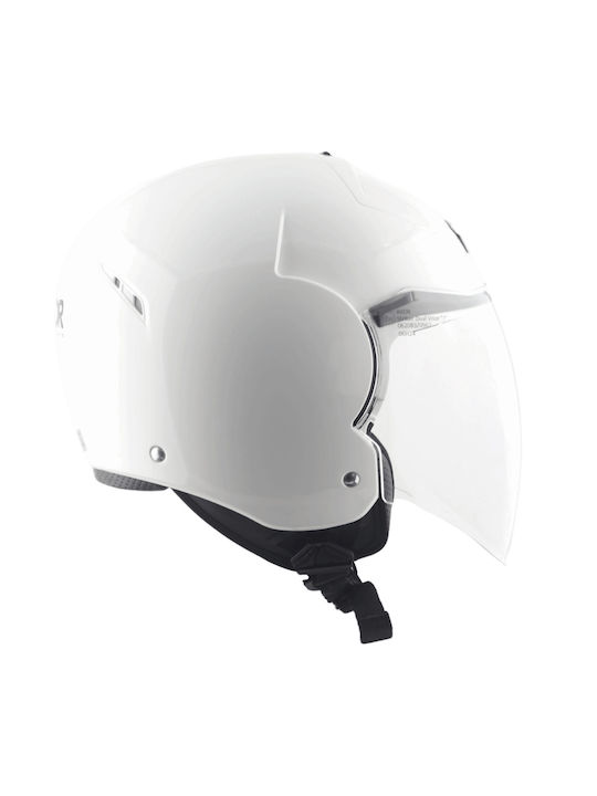 Axor Striker Gloss White Κράνος Μηχανής Jet ECE 22.06 1150gr με Sunvisor