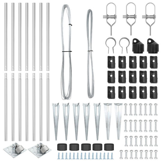 Vidaxl Fence Post Spikes 7 Pcs 32 mm Galvanized Steel 3.2x3.2x93.5 cm Silver